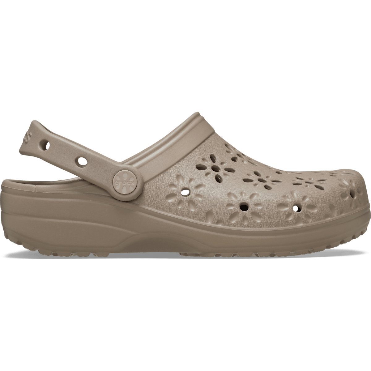 Classic Floral Cut-Out Clog - Taupe