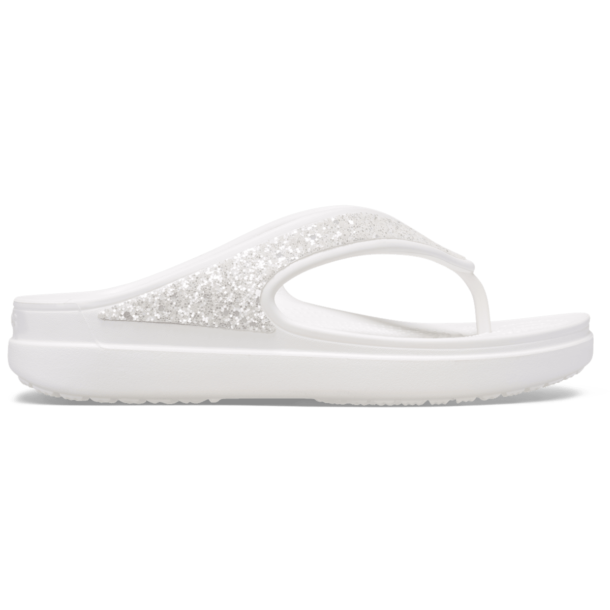 Women's Crocs Sloane Glitter Wedge Flip - White