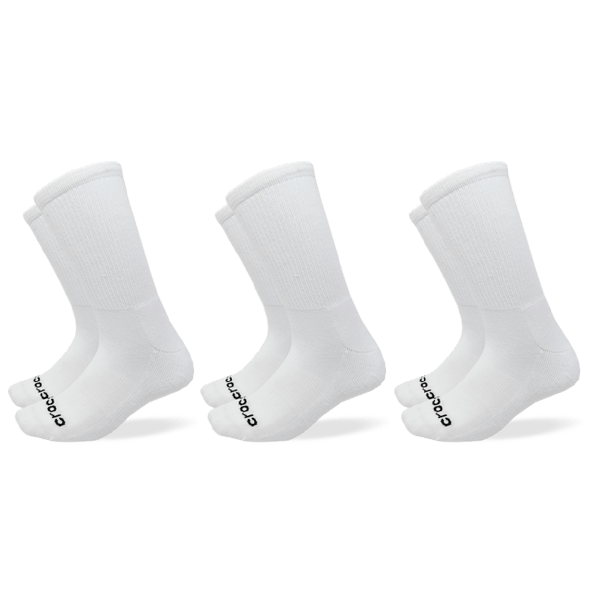 Crocs Socks Crew Texture Logo 3-Pack - White