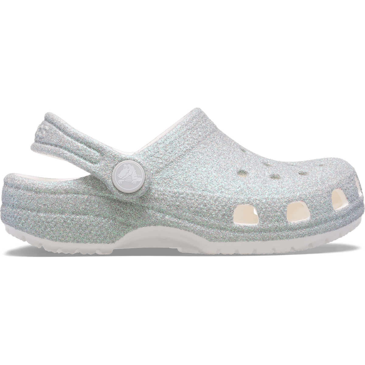 Toddler Classic Iridescent Glitter Clog - White