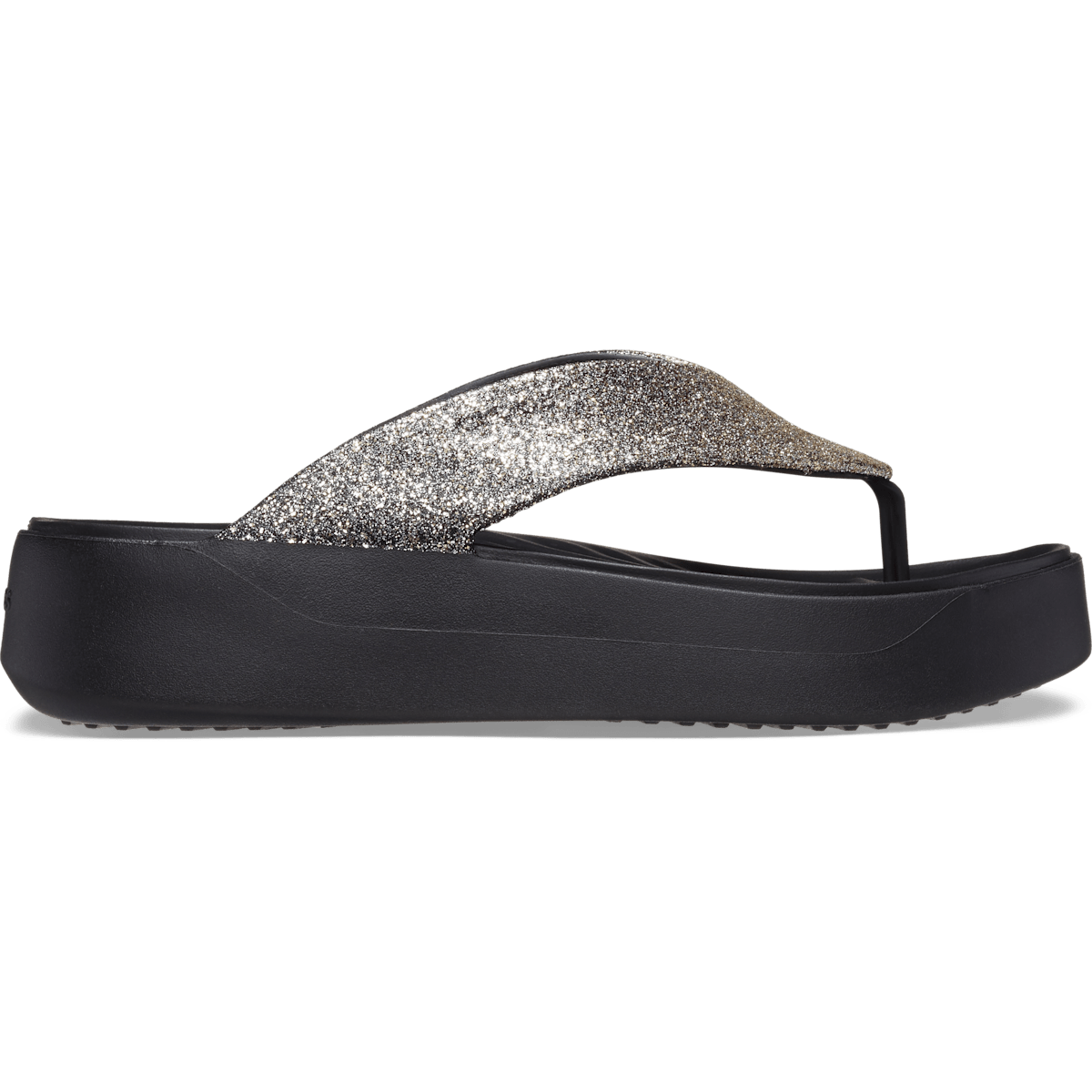 Getaway Chunky Glitter Platform Flip - Black