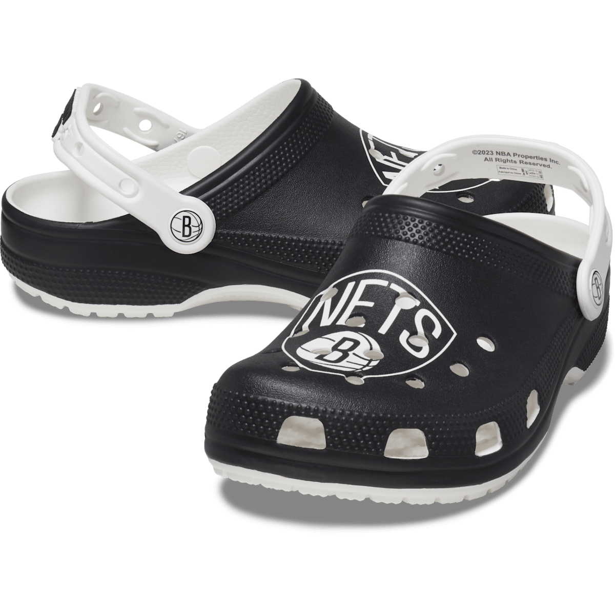 NBA™ Brooklyn Nets Classic Clog - White / Black - Image 2