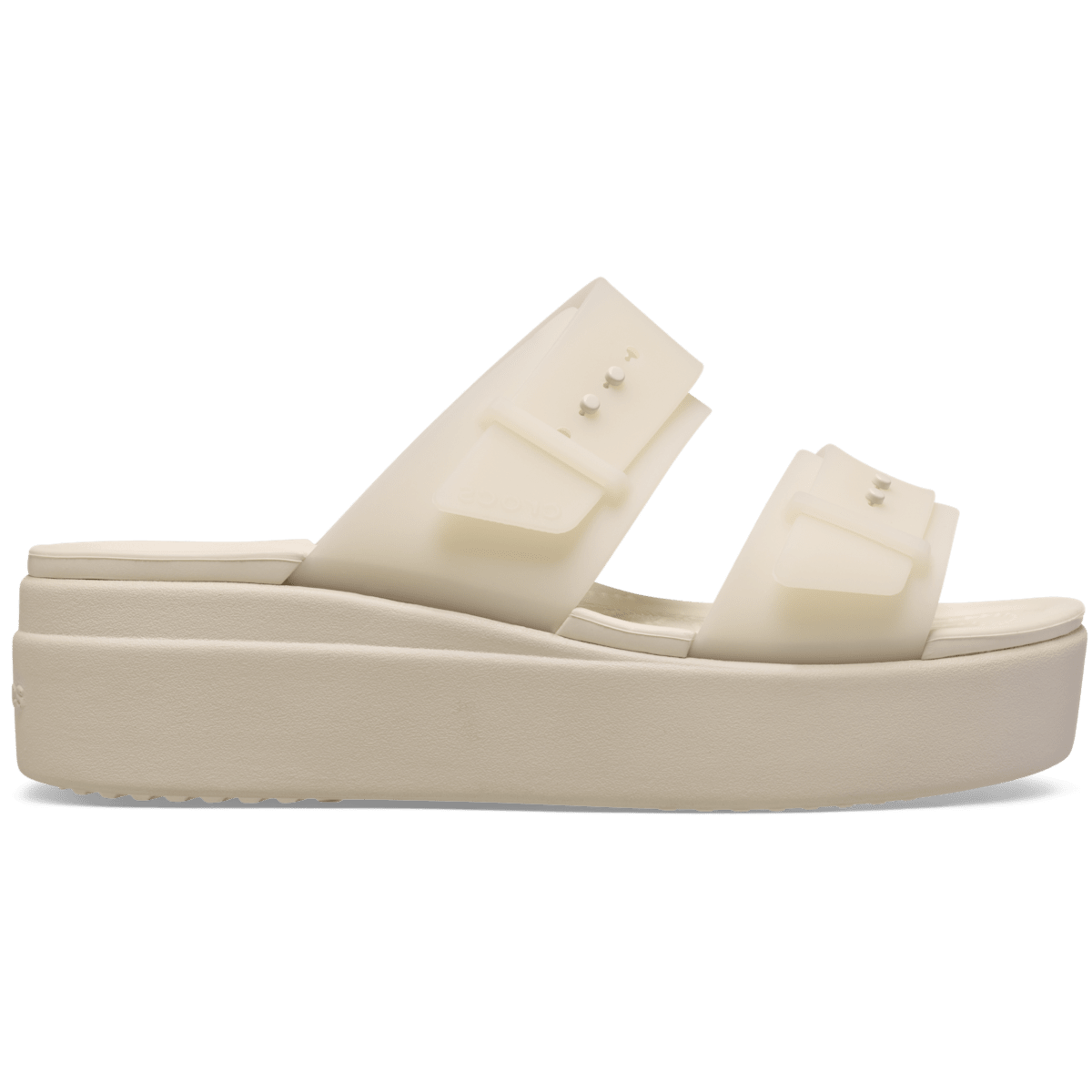 Brooklyn Buckle Frosted Low Wedge - Sandstone