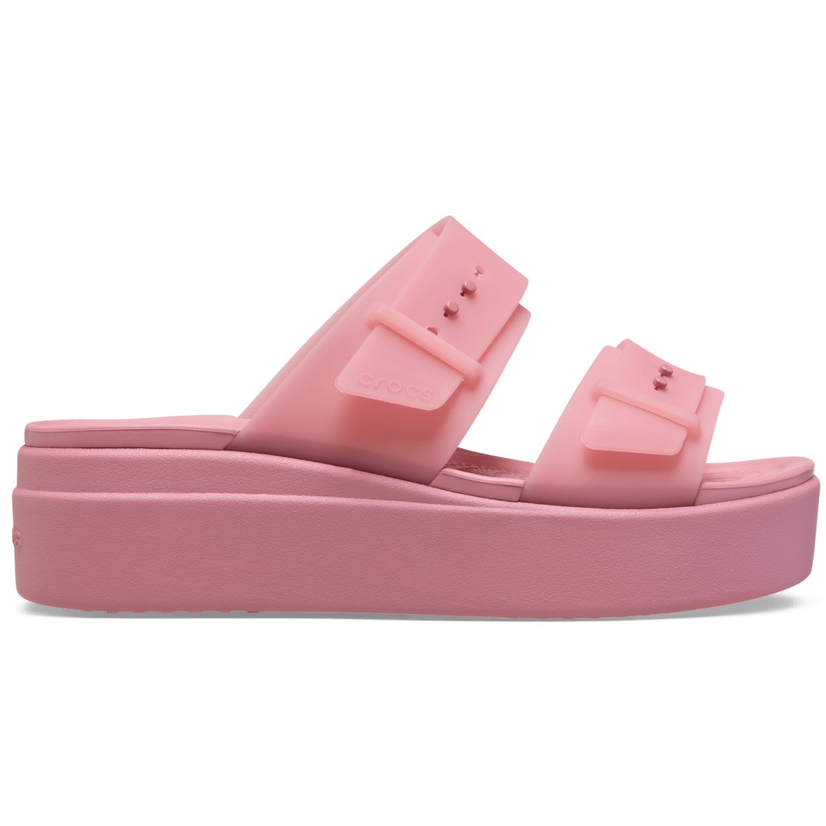 Brooklyn Buckle Frosted Low Wedge - Rosette