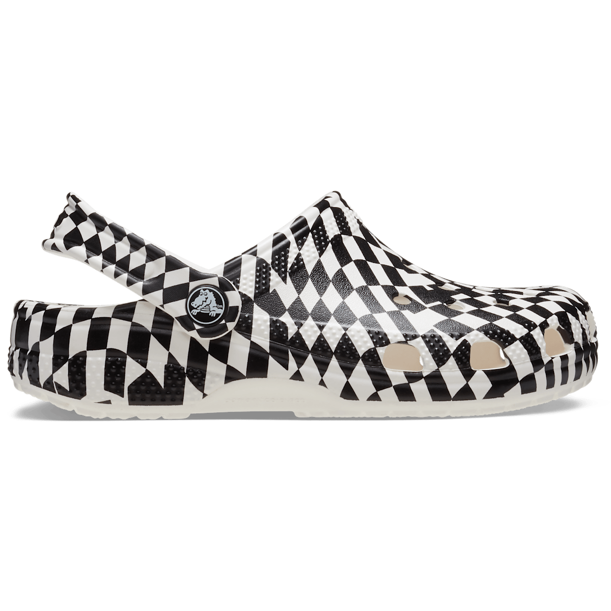 Toddler Warped Checker Clog - White / Black