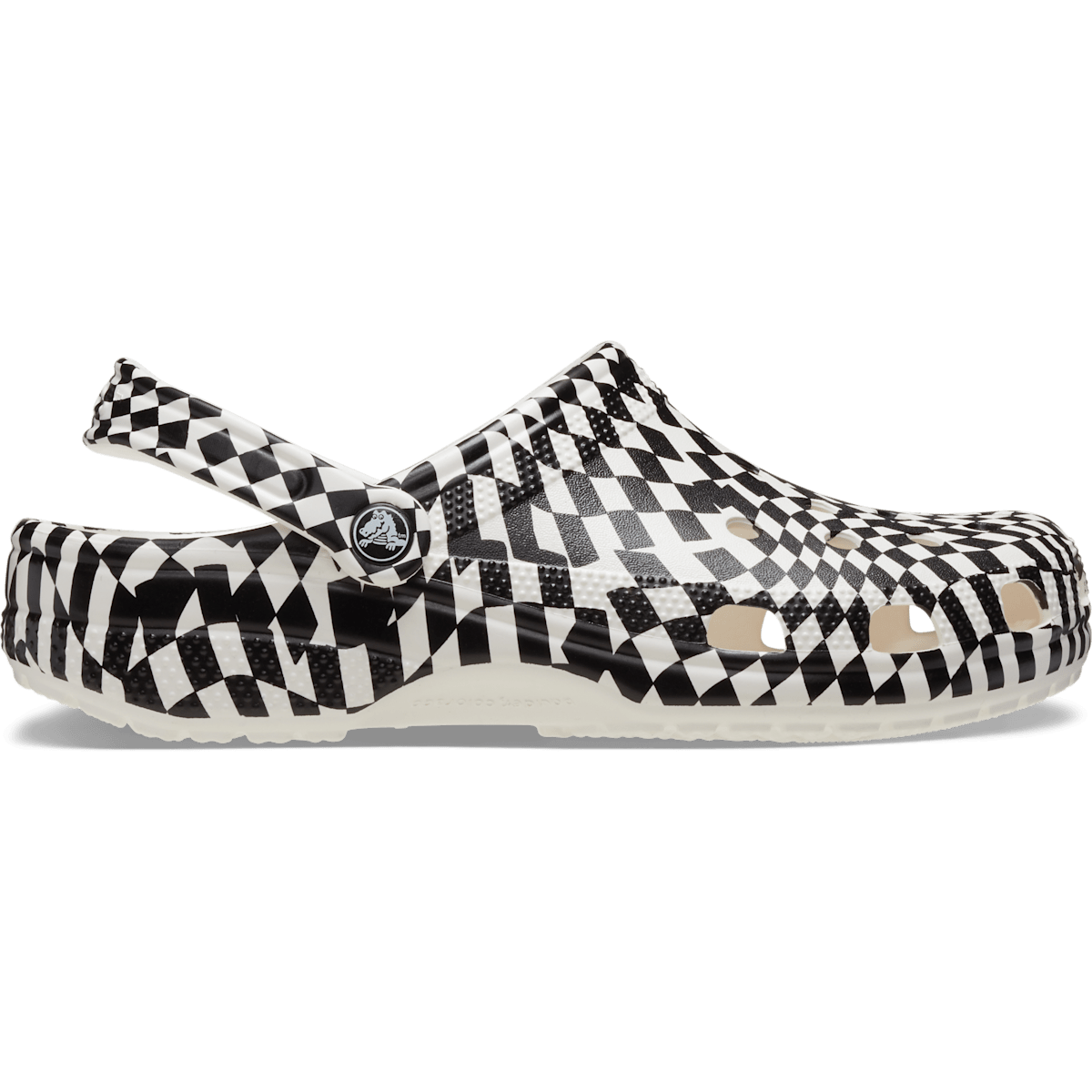 Warped Checker Clog - White / Black