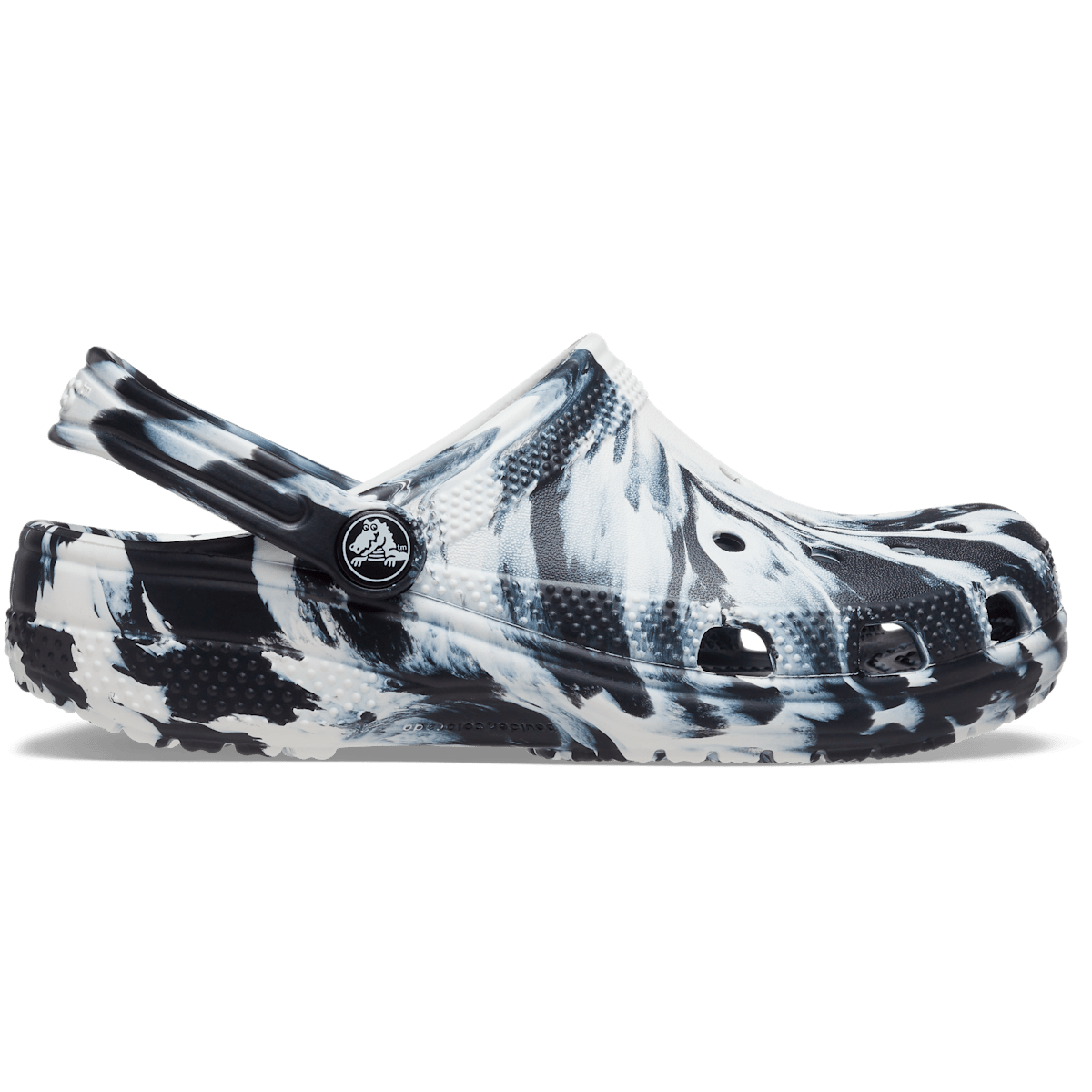 Kids' Classic Marbled Clog - Black / White