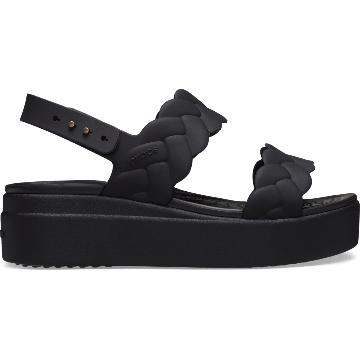 Brooklyn Woven Low Wedge - Black / Black