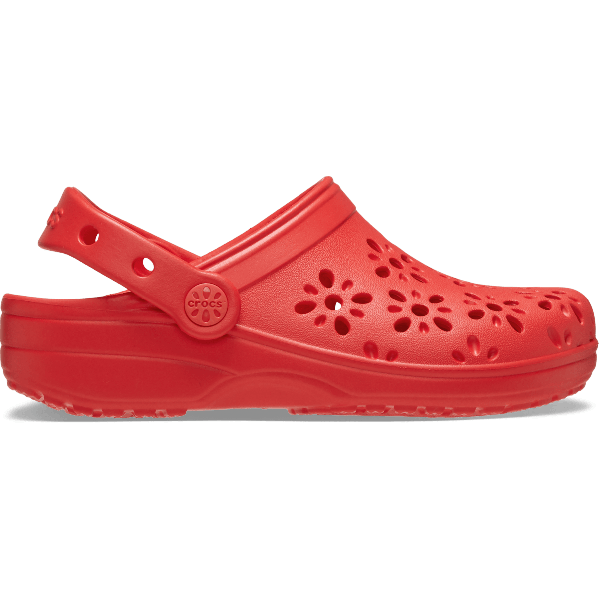 Kids' Classic Floral Cut-Out Clog - Cherry Red