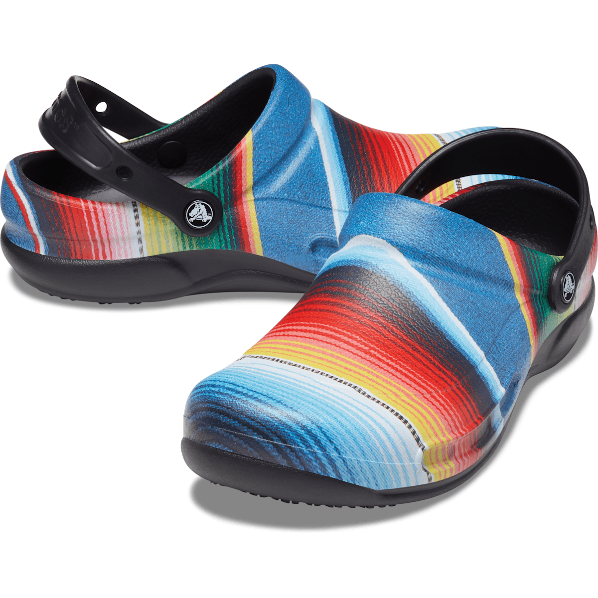 Bistro Graphic Slip Resistant Work Clog - Black / Multi Stripe - Image 2