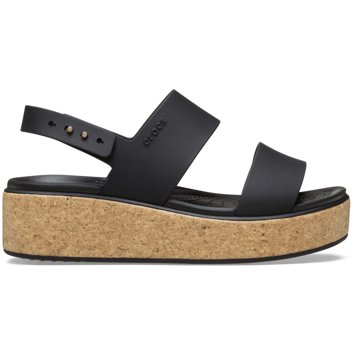 Brooklyn Cork Low Wedge - Black / Black