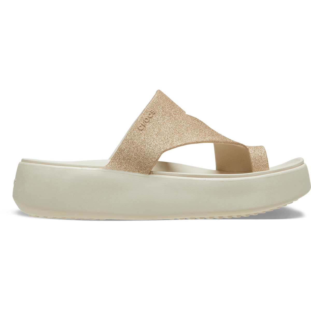 Getaway Platform Glitter Toe Loop - Stucco