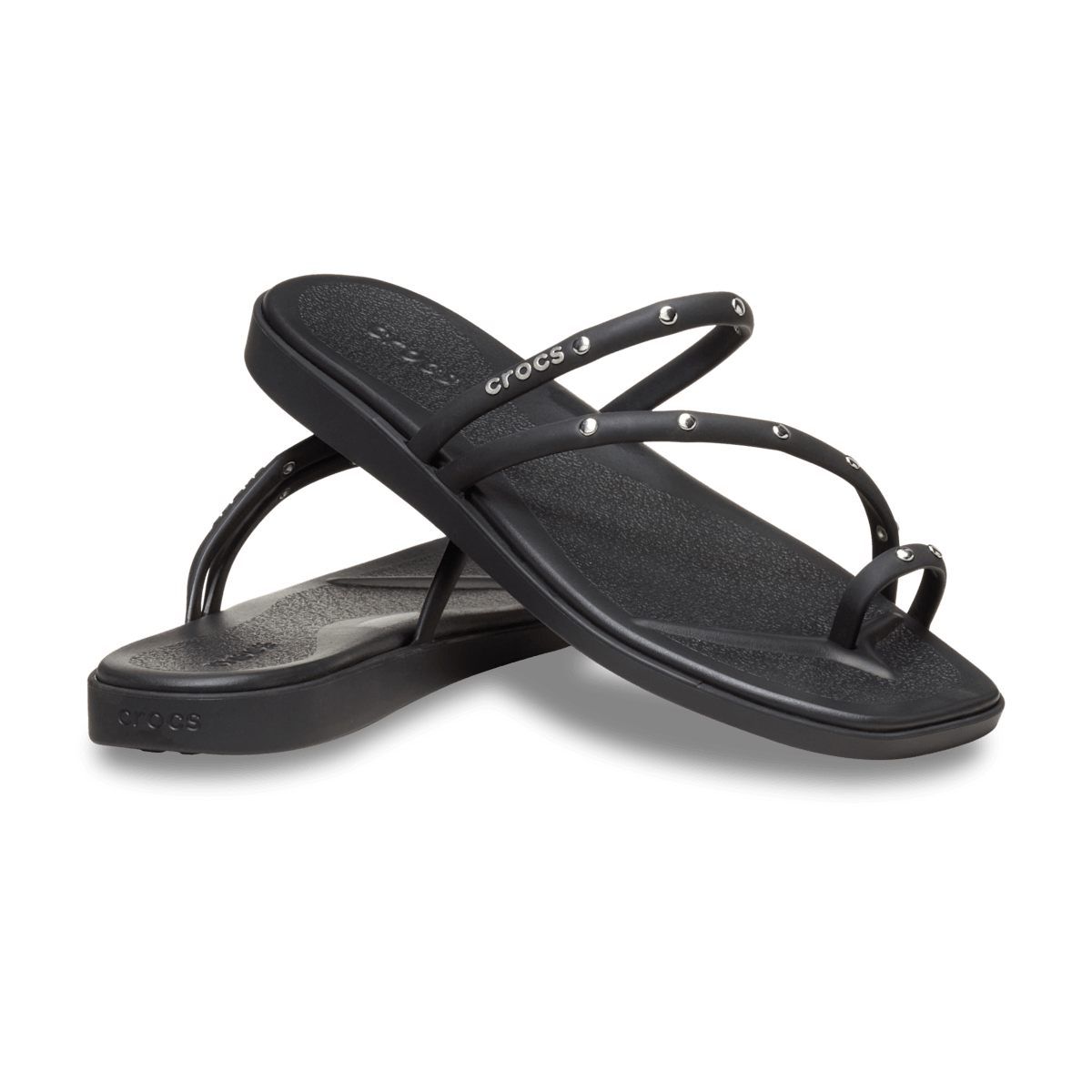 Miami Studded Toe Loop Sandal - Black