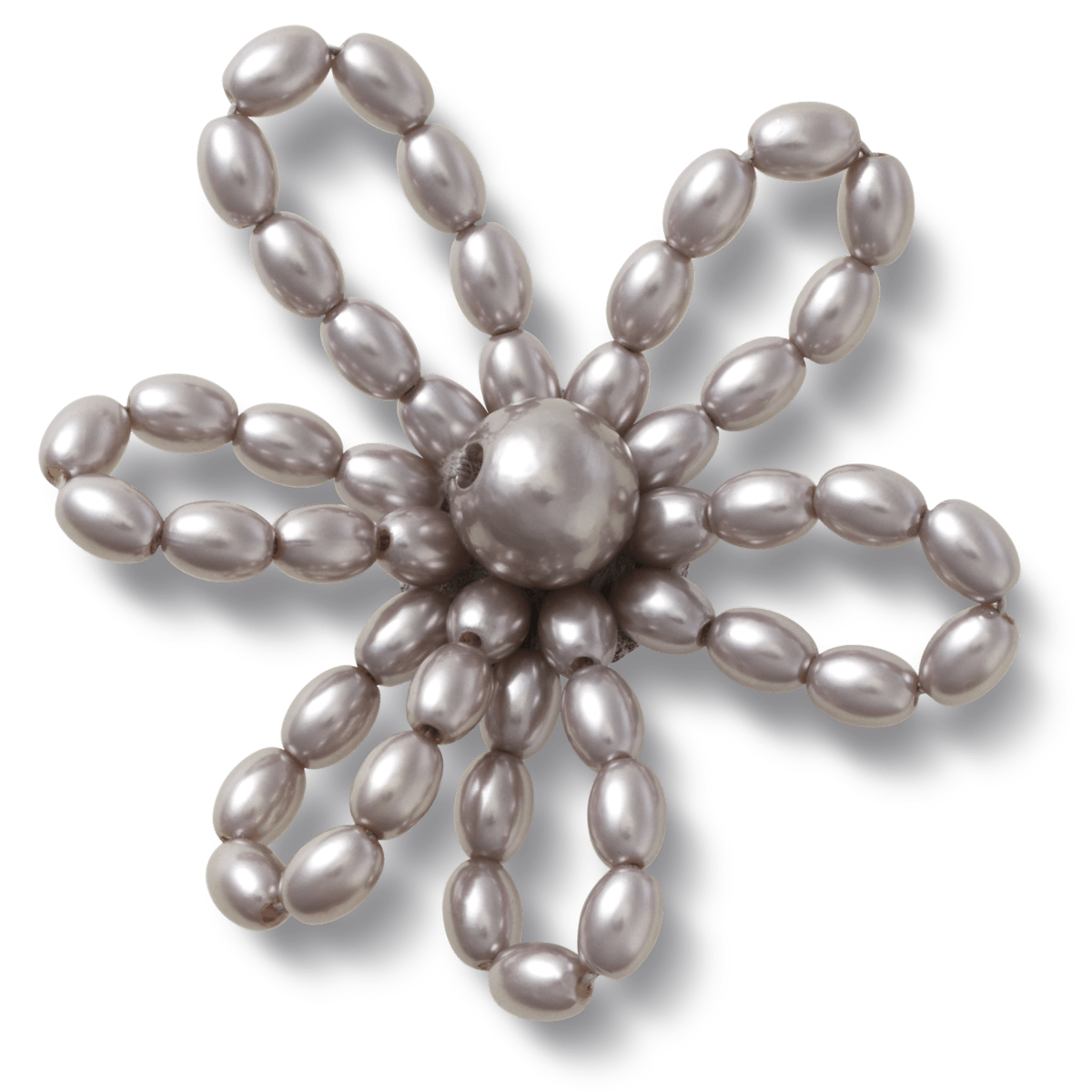 Grey Pearl Beaded Daisy