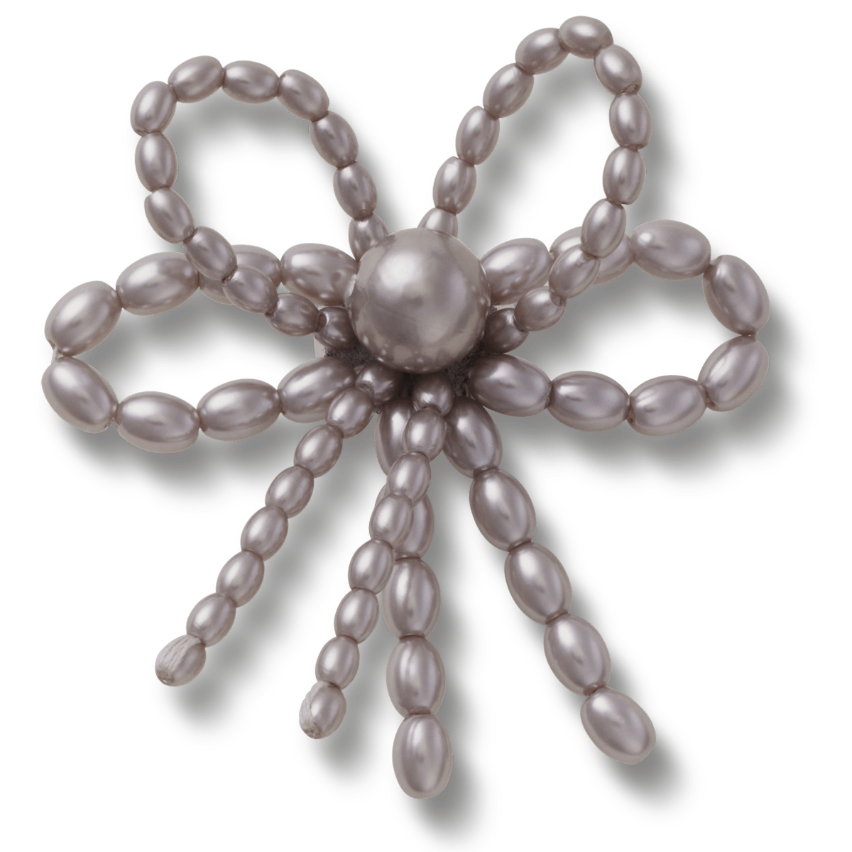 Grey Pearl Beaded Bow