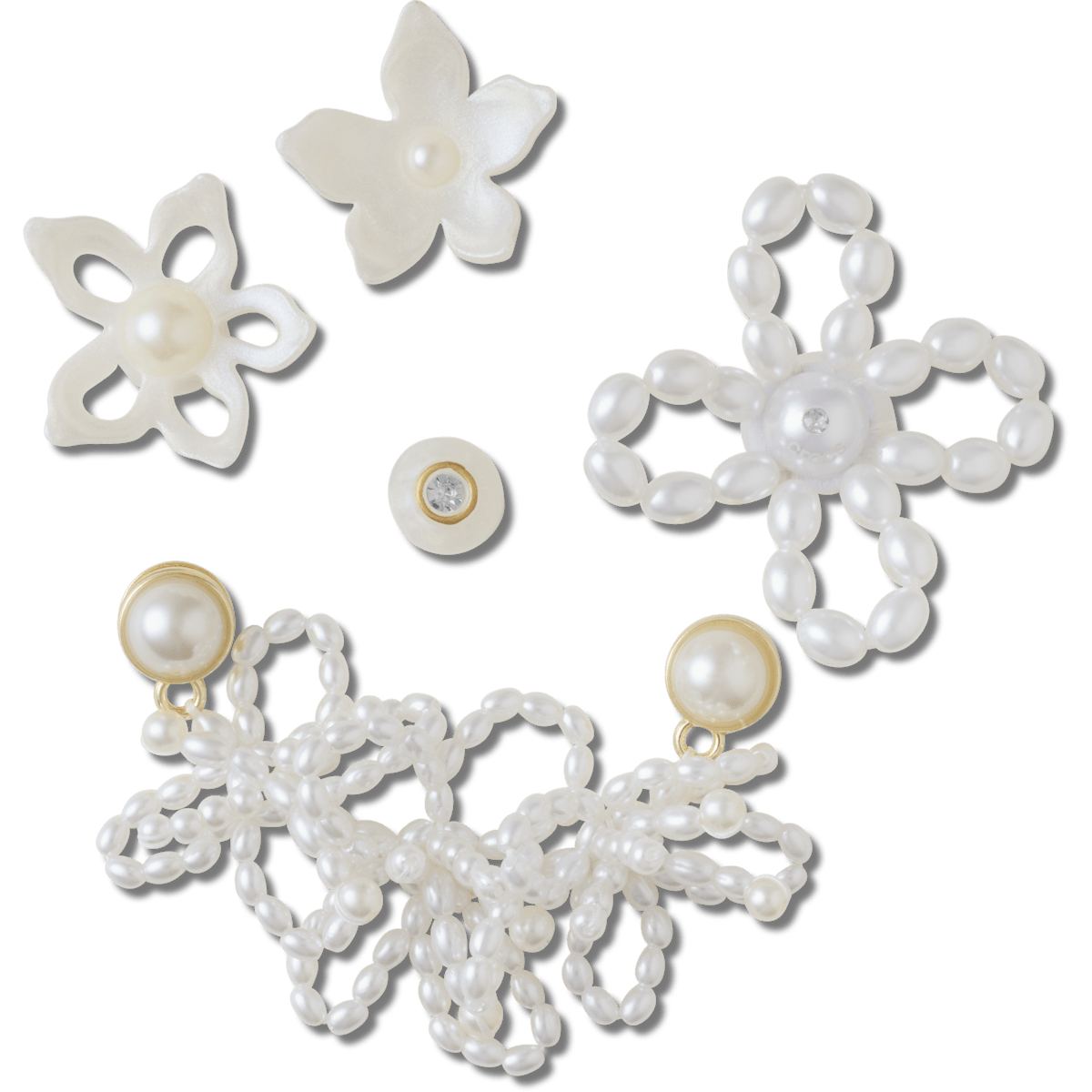 White Pearl Beaded 5 Pack