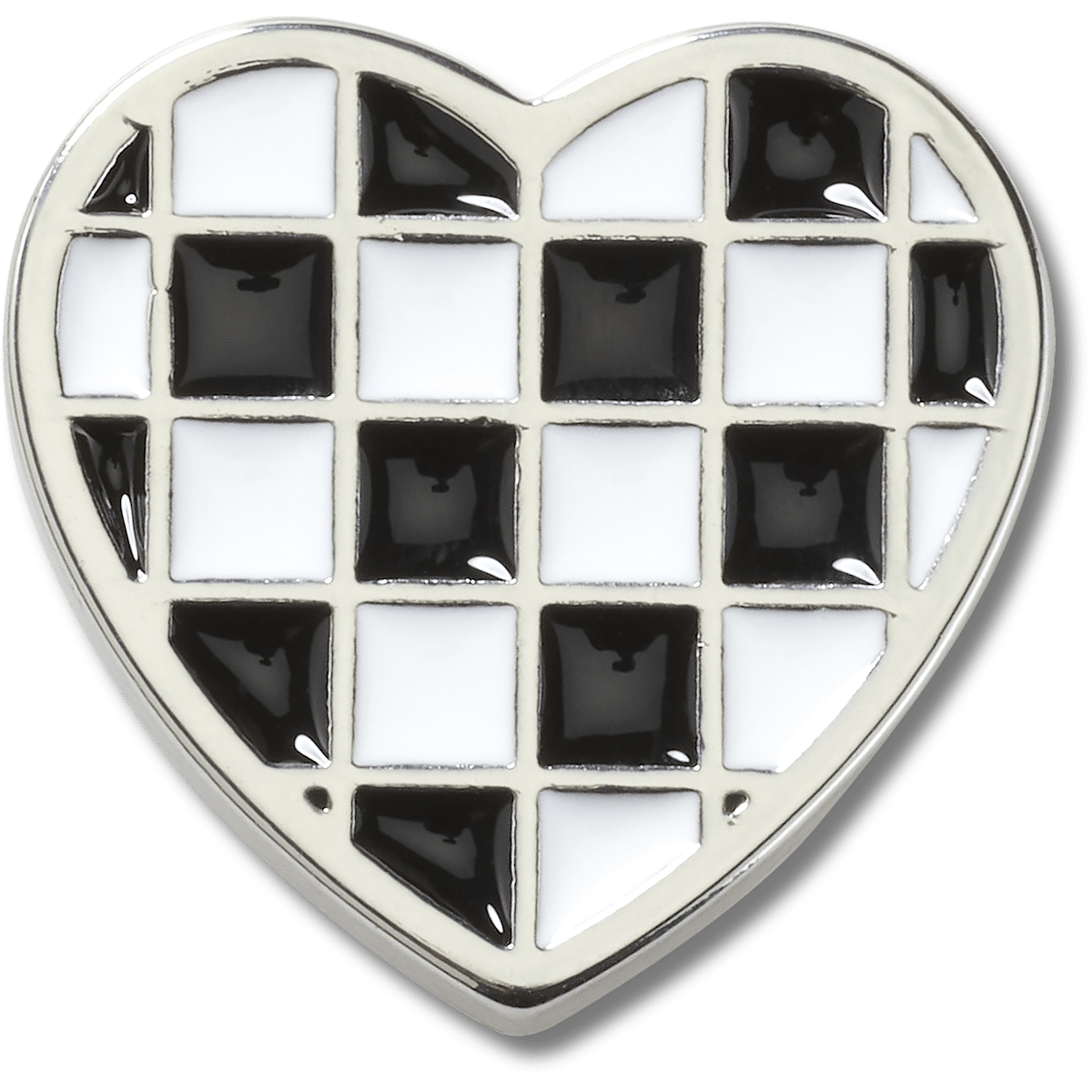 Silver Checkerboard Heart