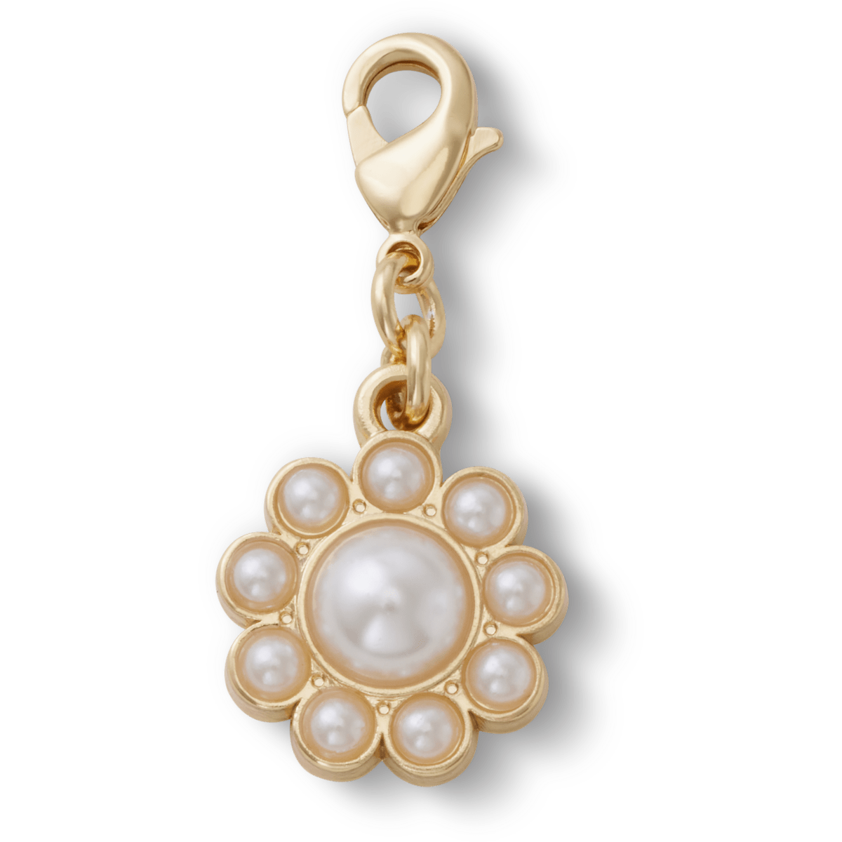 Pearl Center Floral Charm